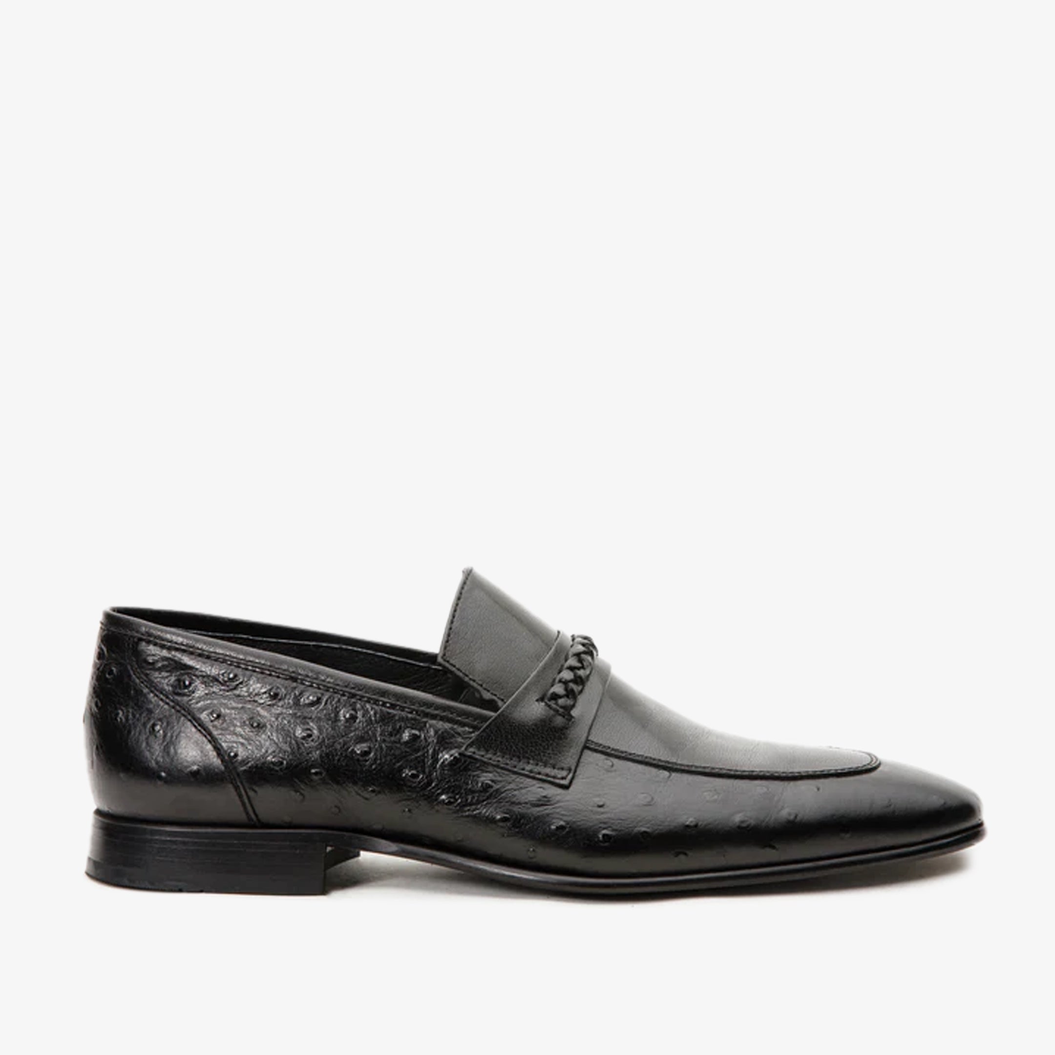 The Johannesburg Black Leather Dress Loafer  Shoe Universal Fit