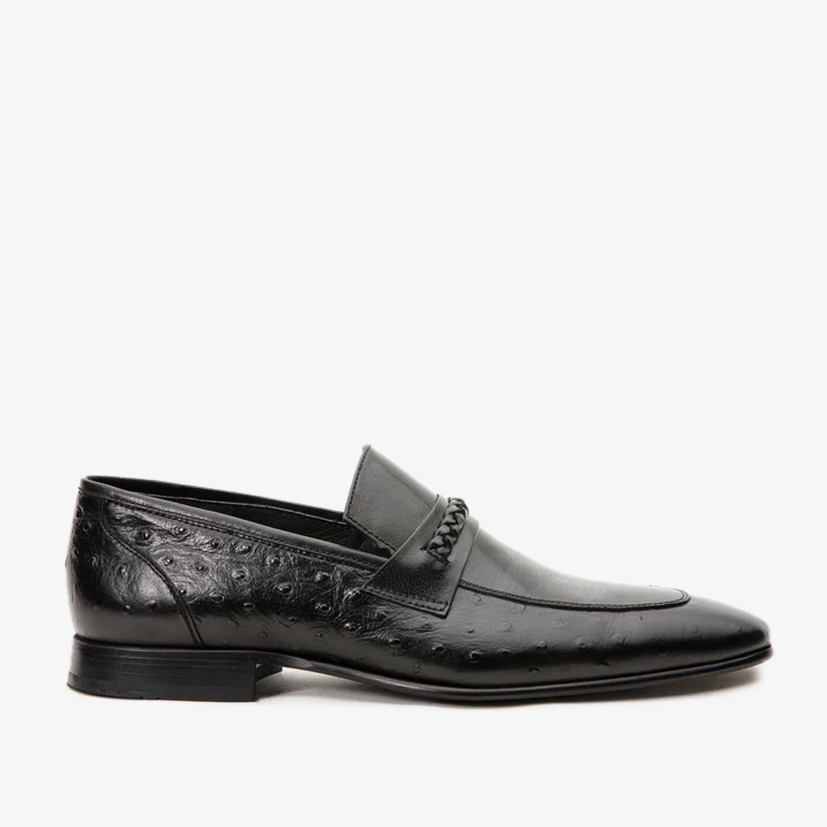 The Johannesburg Black Leather Dress Loafer  Shoe Universal Fit