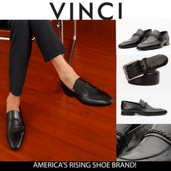 The Johannesburg Black Leather Dress Loafer  Shoe Universal Fit