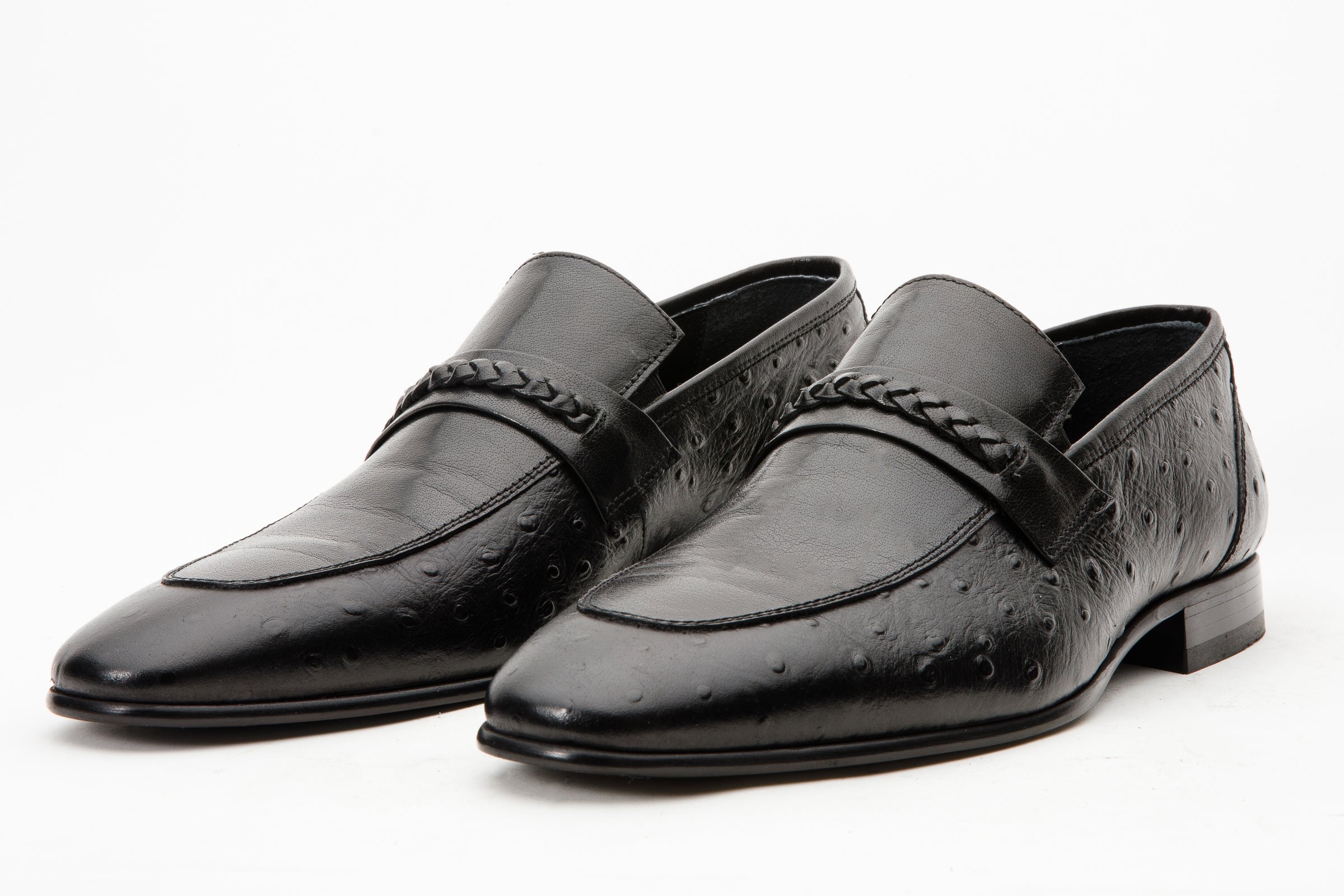 The Johannesburg Black Leather Dress Loafer  Shoe Universal Fit