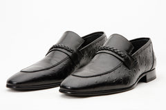 The Johannesburg Black Leather Dress Loafer  Shoe Universal Fit