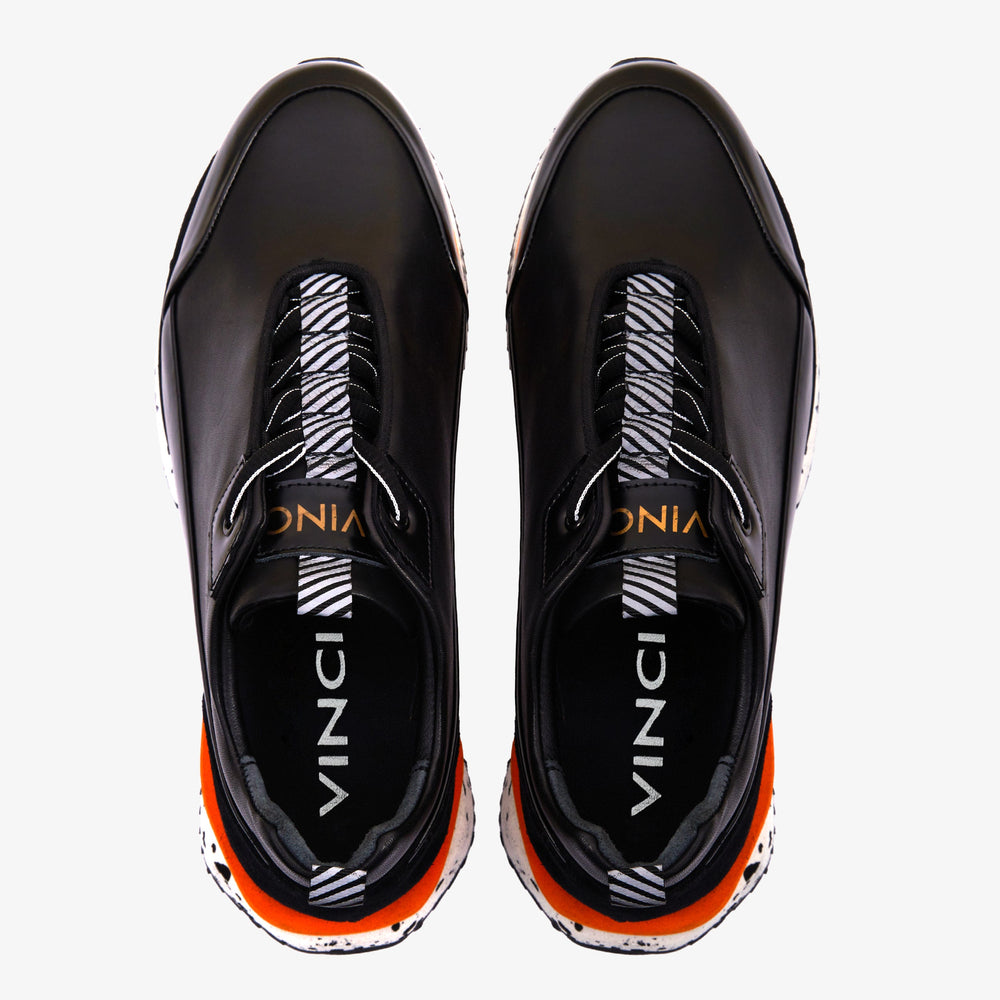 The Milford  Black  Leather Sneaker Fine Craftsmanship