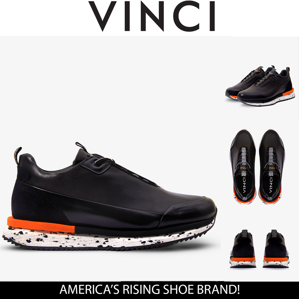 The Milford  Black  Leather Sneaker Fine Craftsmanship