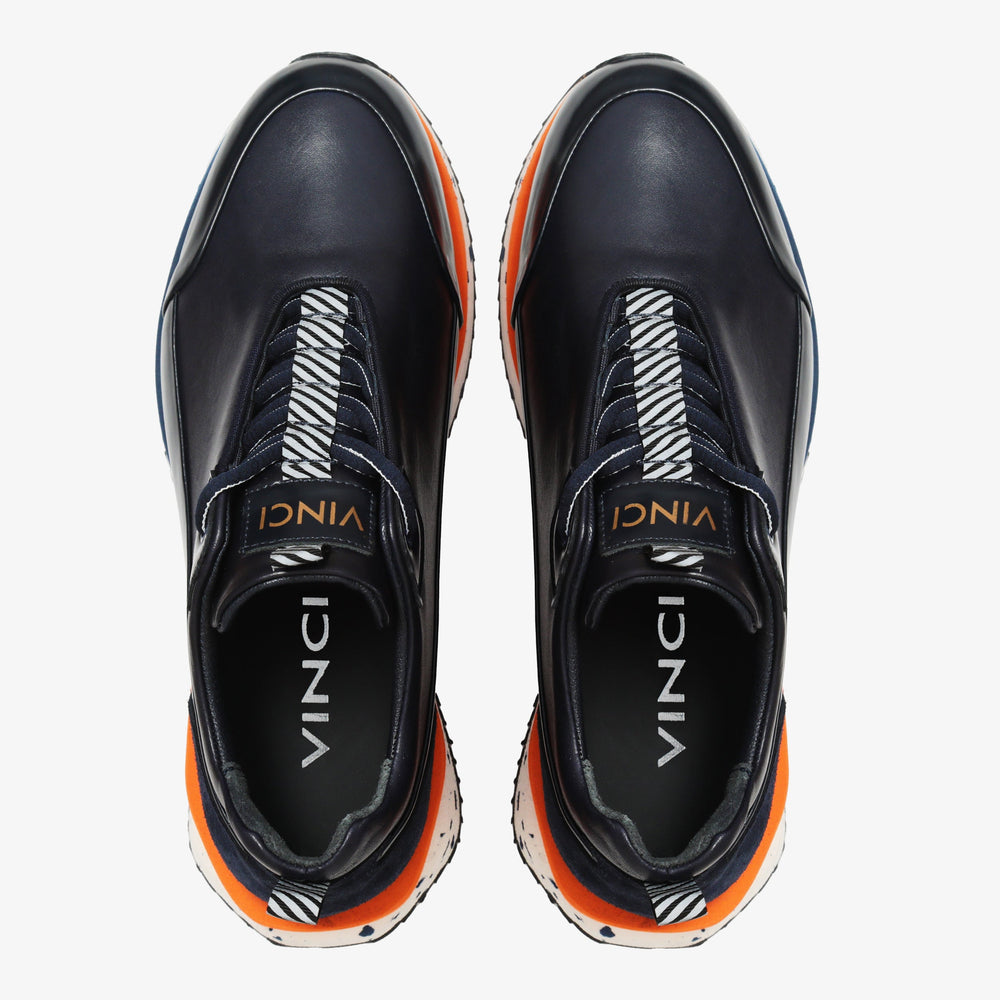 The Milford Navy Blue  Leather Sneaker Exclusive Style