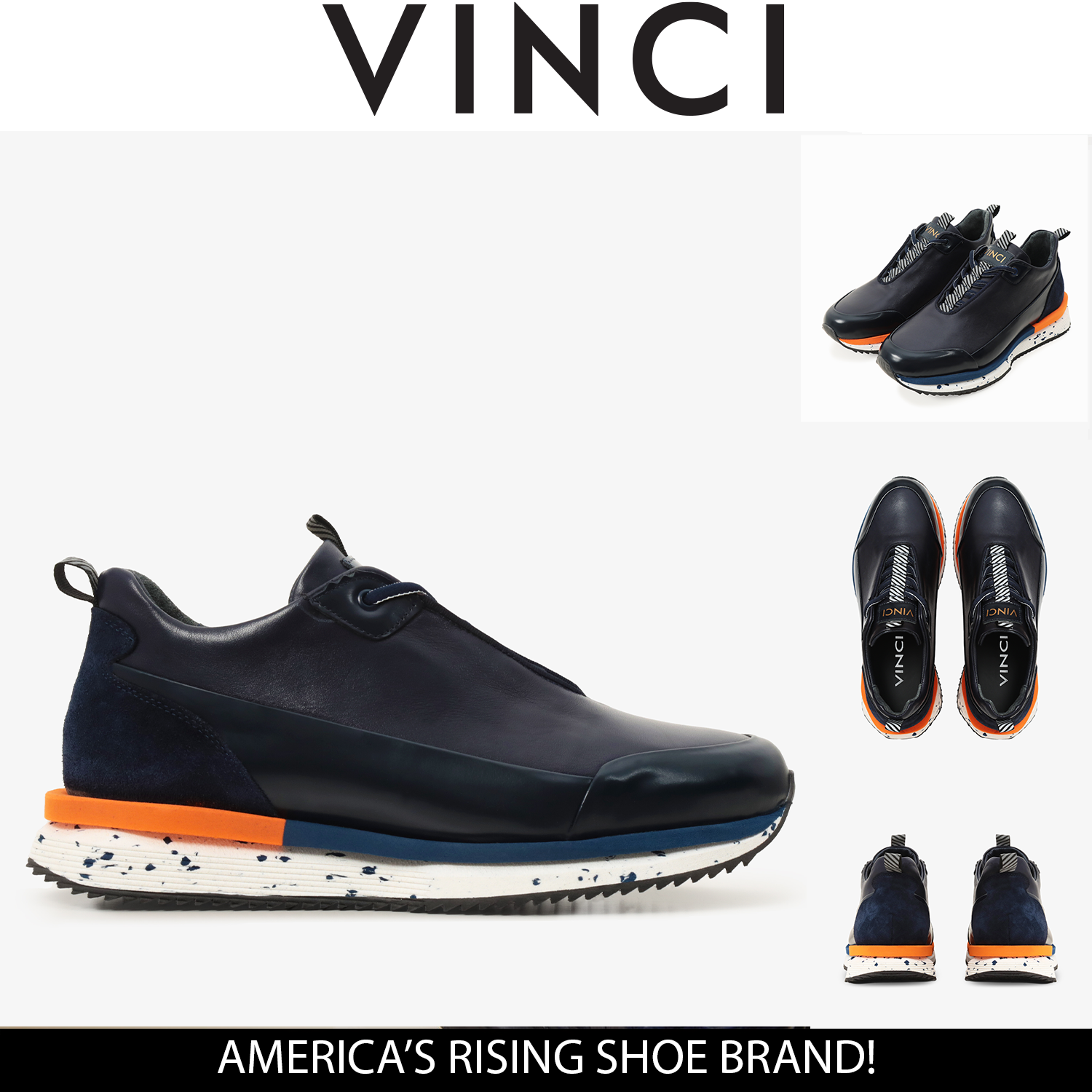 The Milford Navy Blue  Leather Sneaker Exclusive Style