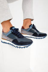 The Hoskova Navy Blue Leather Sneaker All New