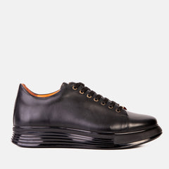 The Peklin Black Leather Sneaker Universal Fit
