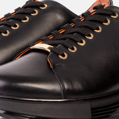 The Peklin Black Leather Sneaker Universal Fit