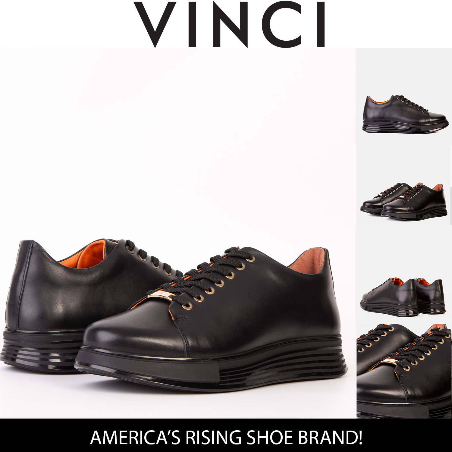 The Peklin Black Leather Sneaker Universal Fit