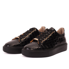 The Dublin Black Leather Sneaker Fine Craftsmanship