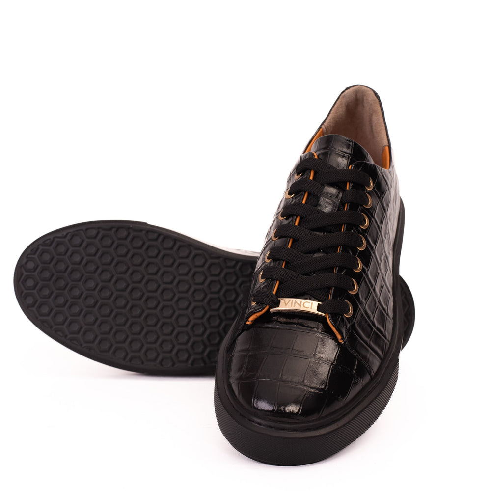 The Dublin Black Leather Sneaker Fine Craftsmanship