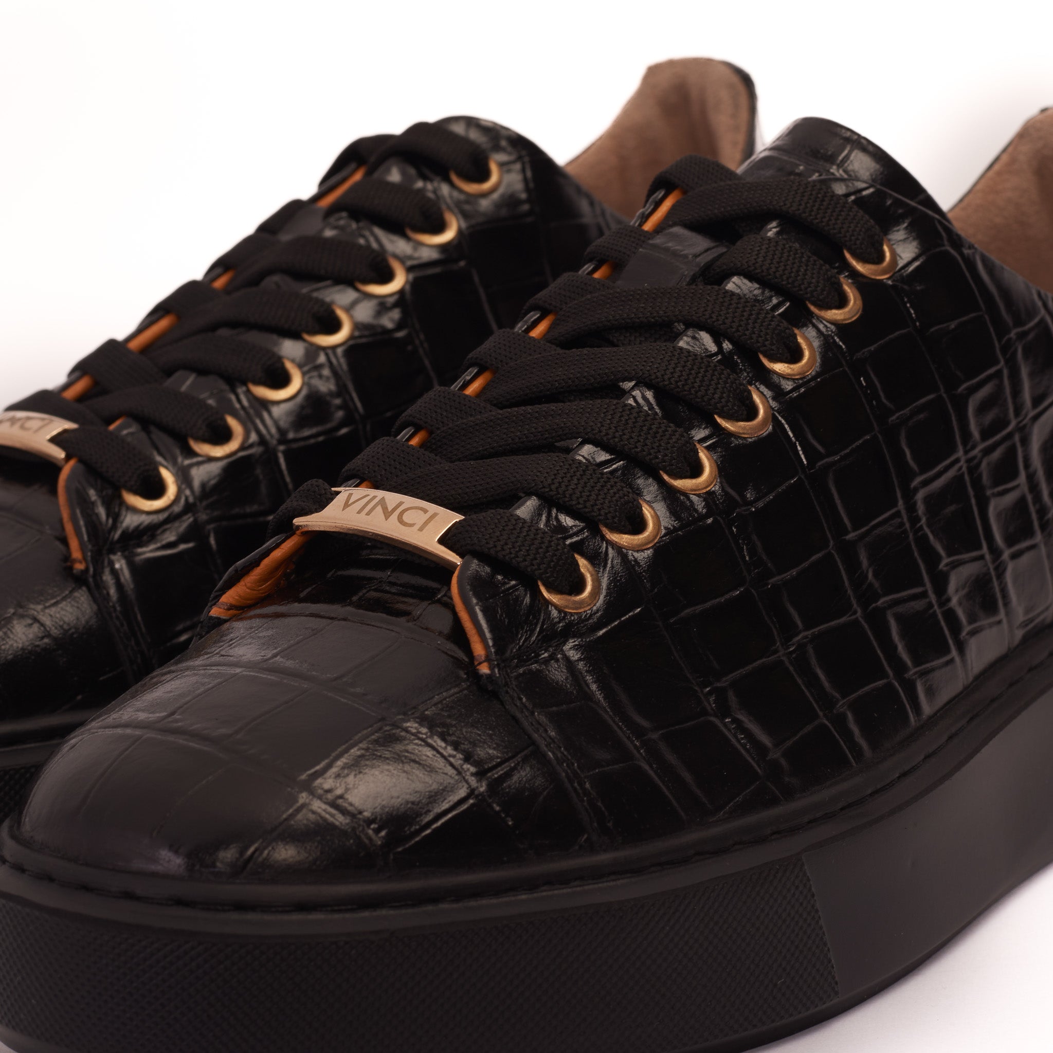 The Dublin Black Leather Sneaker Fine Craftsmanship