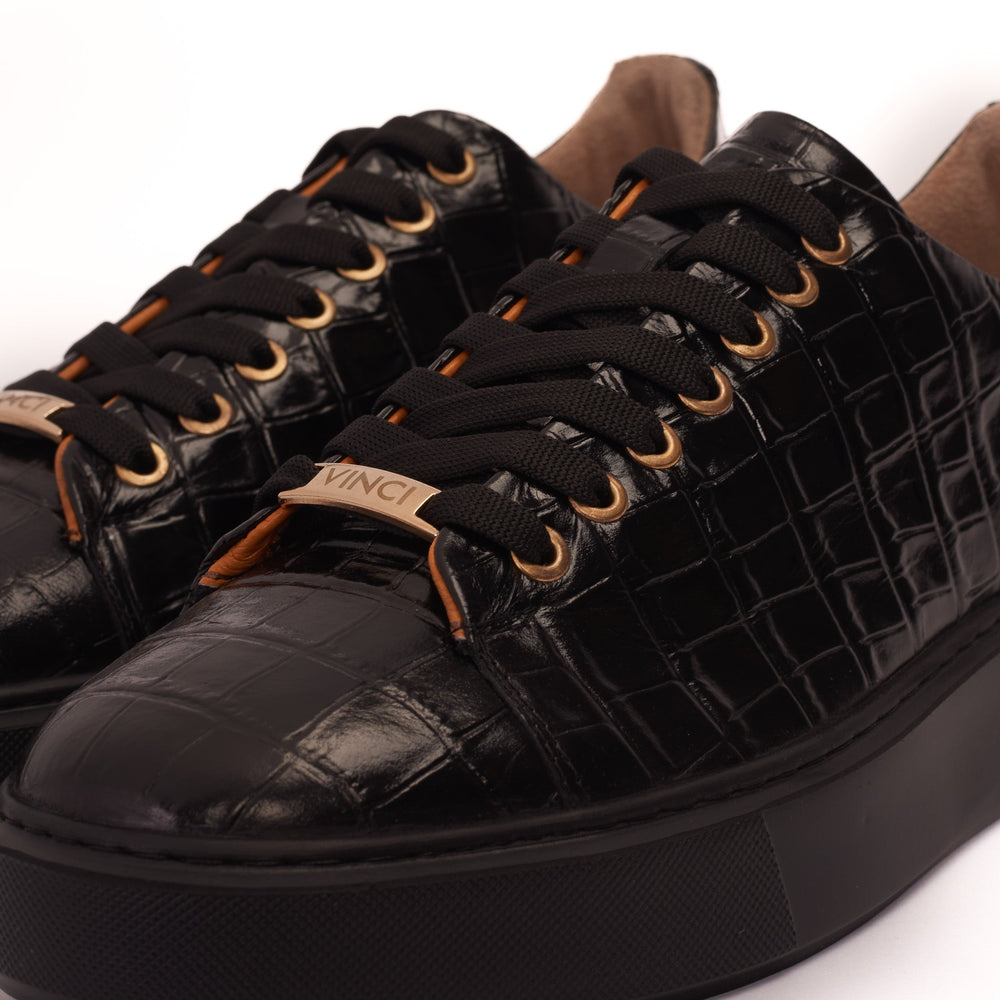 The Dublin Black Leather Sneaker Fine Craftsmanship