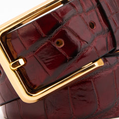 The Strat Burgundy Leather Belt On Sale