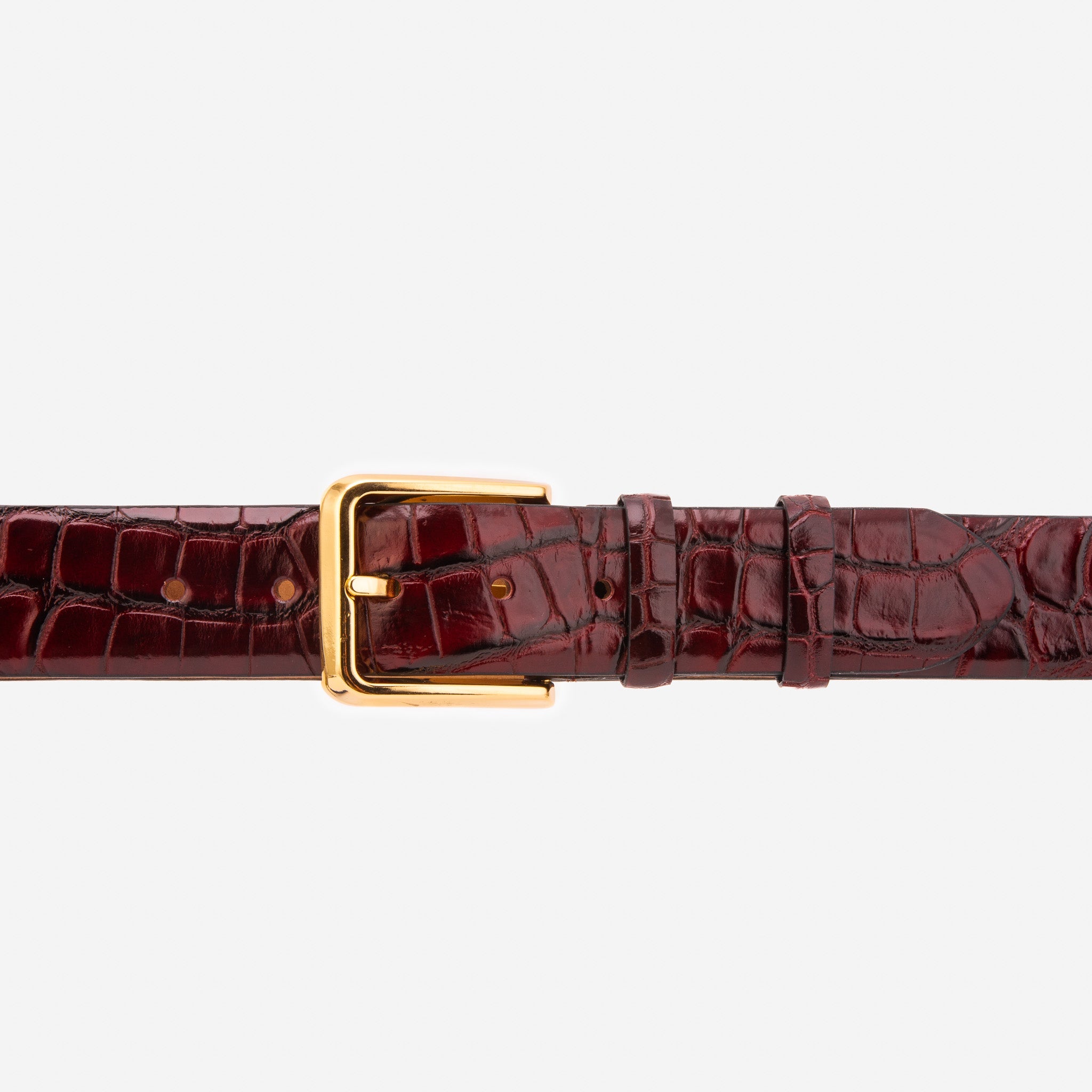 The Strat Burgundy Leather Belt On Sale