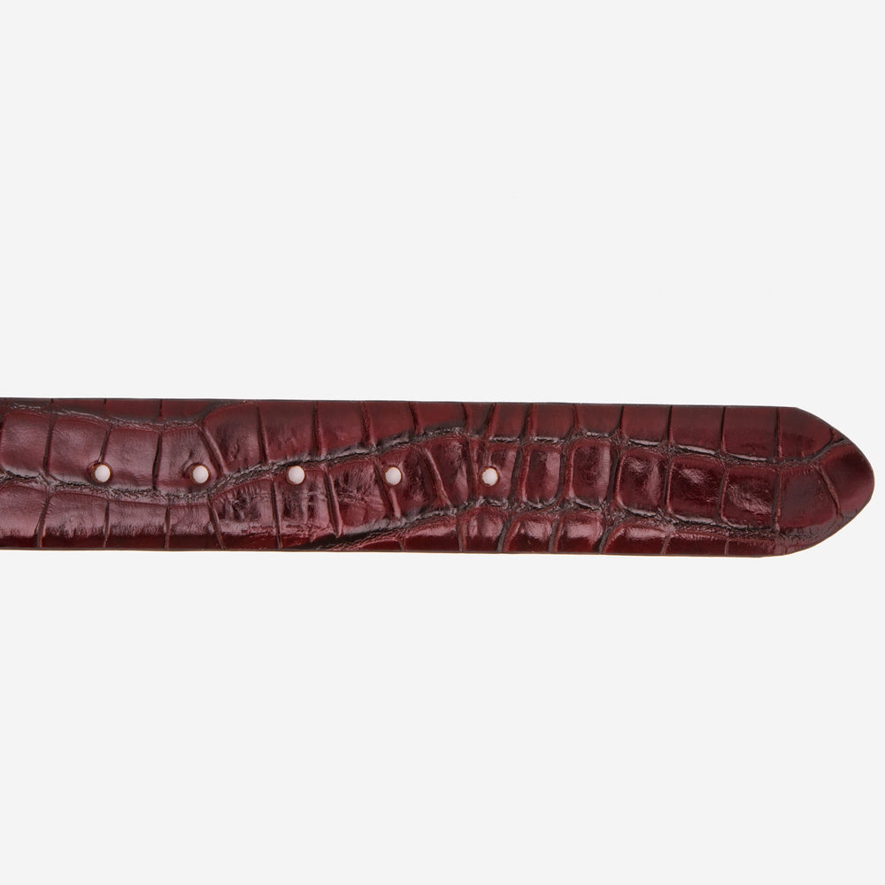 The Strat Burgundy Leather Belt On Sale