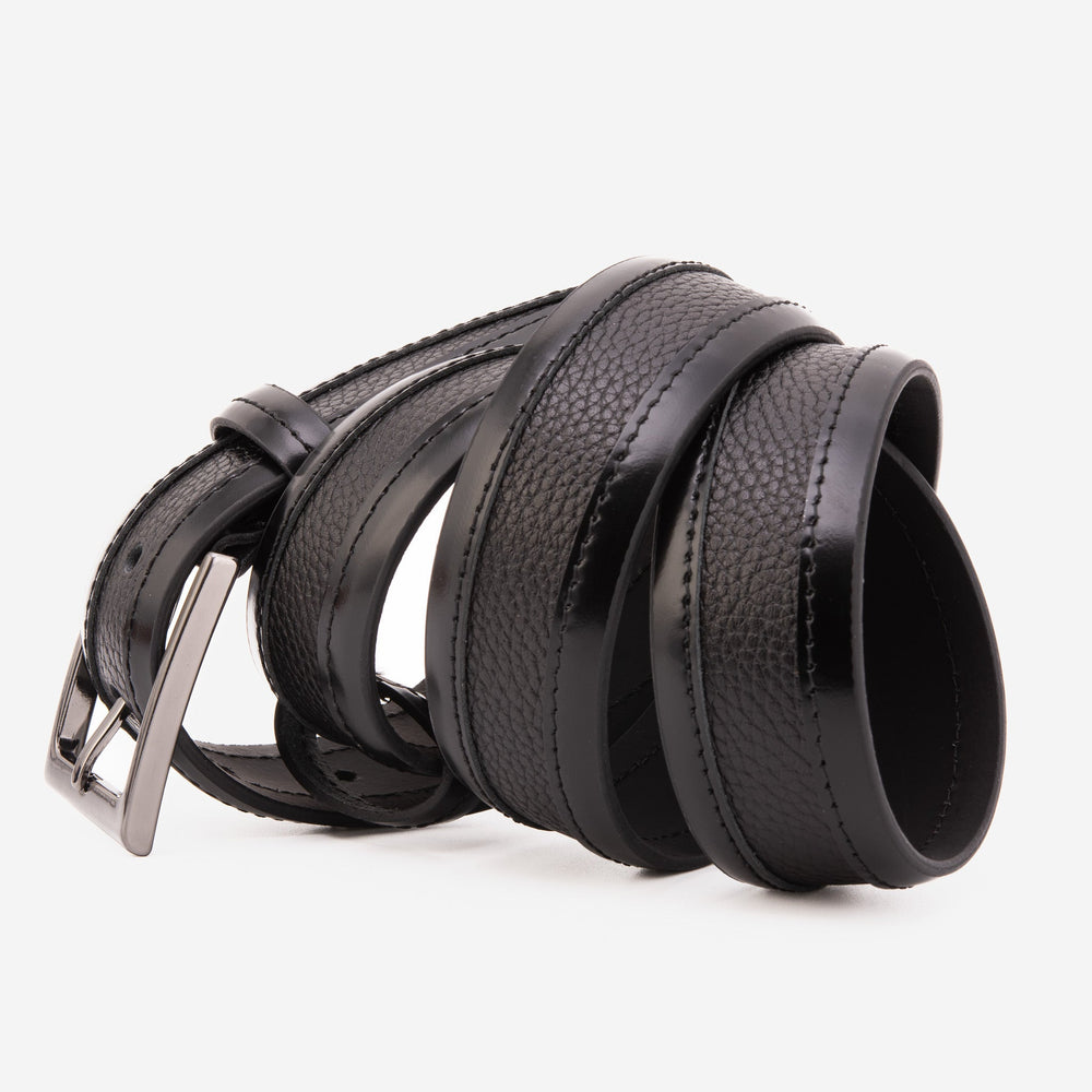 The Everest Rockwell Black Leather Belt For Sale