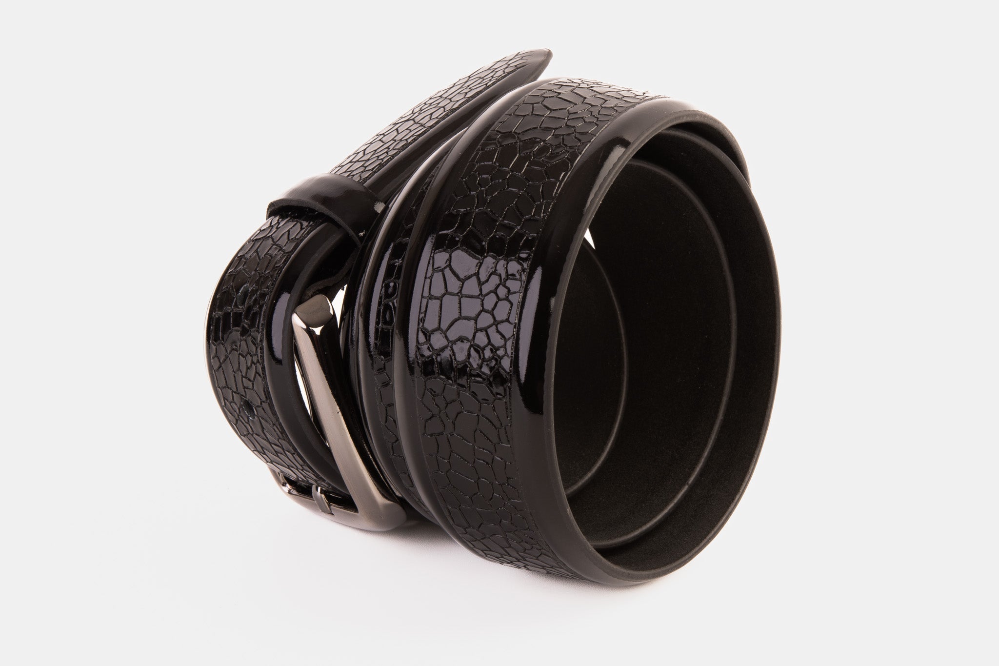 The Modica Black Patent Leather Belt Exclusive Style