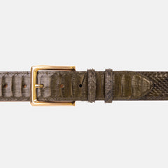 The Bethesda Green Pythn Snk Leather Belt On Sale
