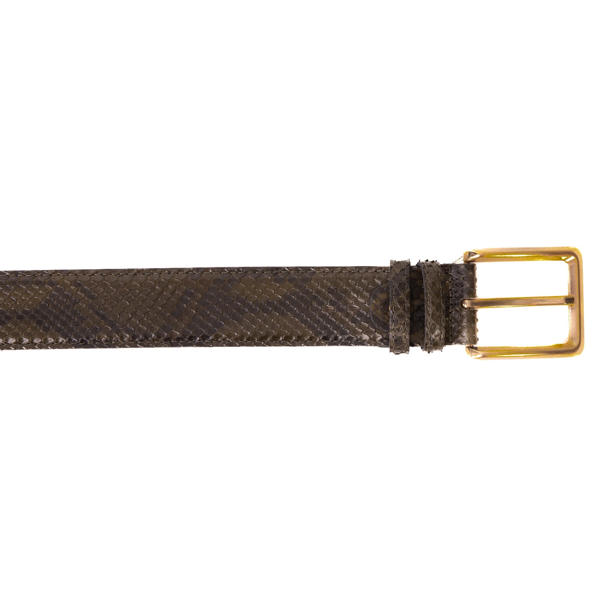 The Bethesda Green Pythn Snk Leather Belt On Sale