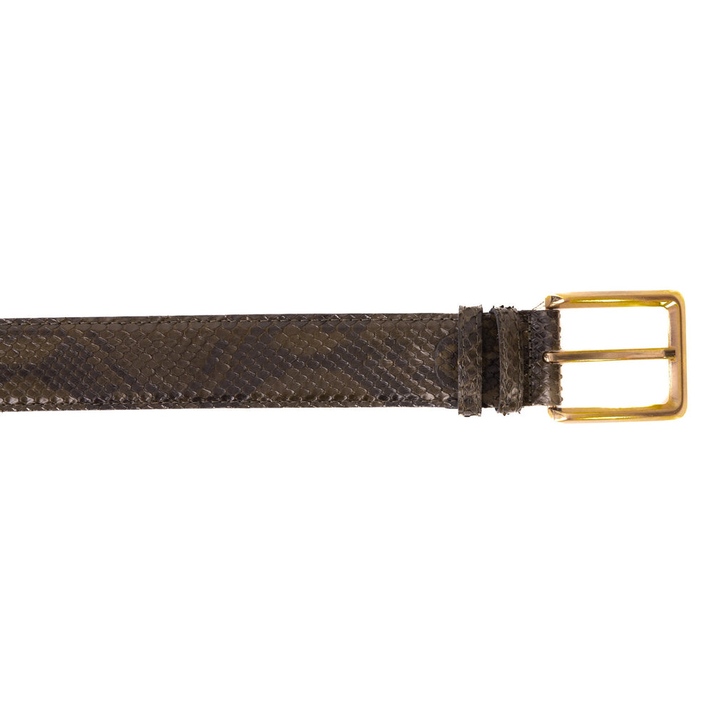 The Bethesda Green Pythn Snk Leather Belt On Sale