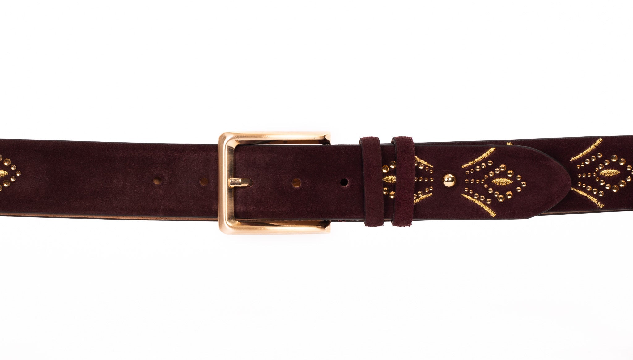 The Lazio Burgundy  Suede Leather Belt All New