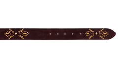 The Lazio Burgundy  Suede Leather Belt All New