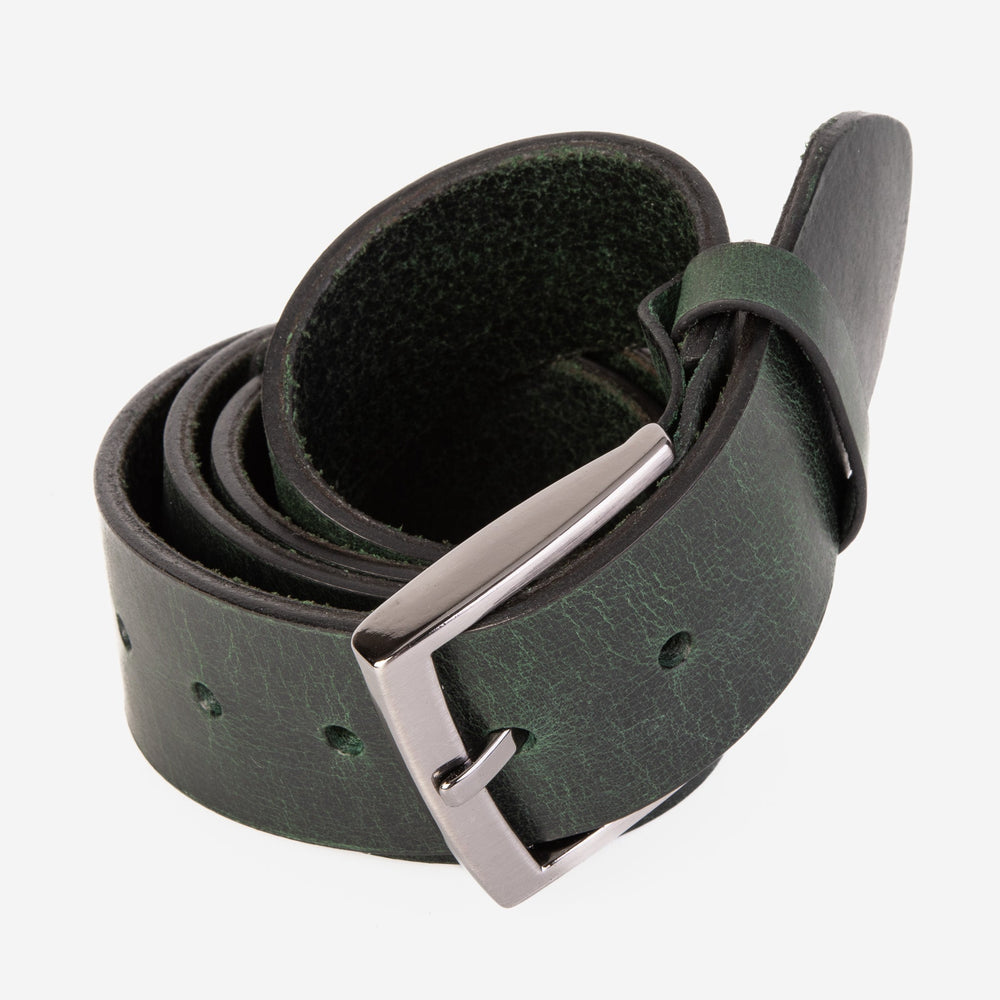 The Prime Forest Green Leather Belt Universal Fit