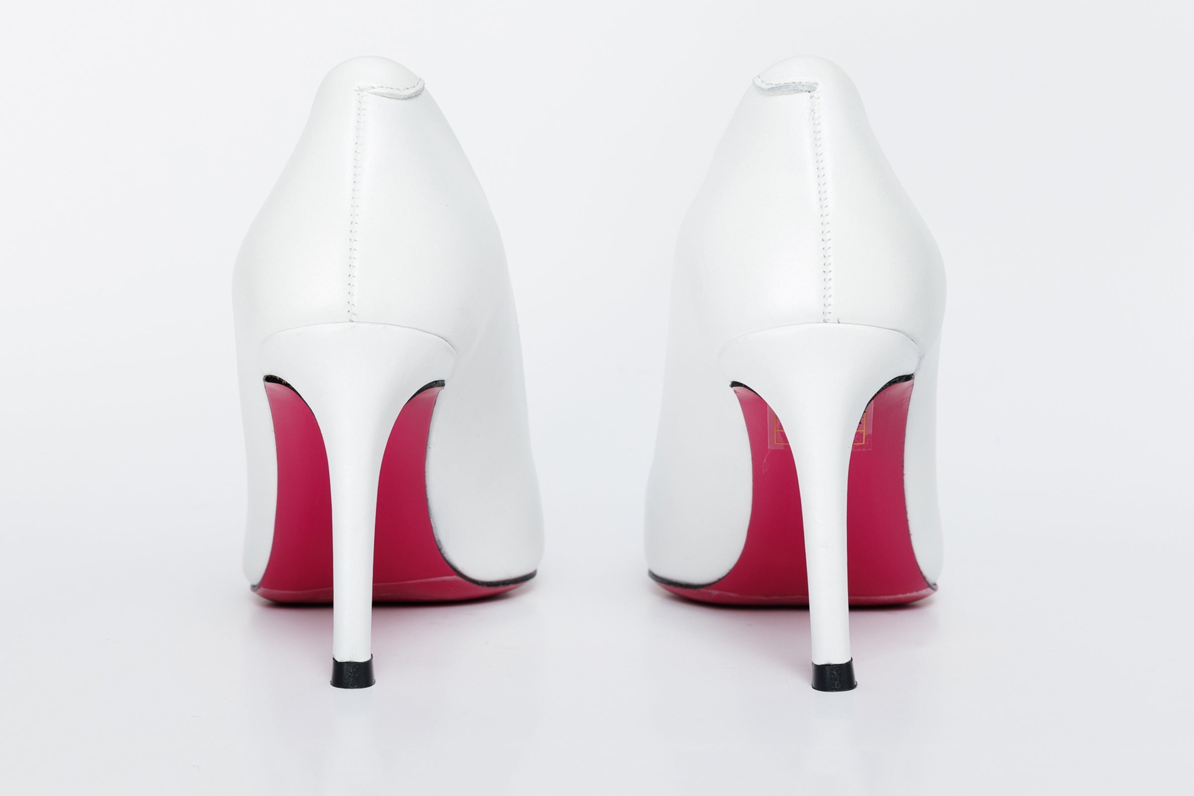 The Ege White Leather Pump Fuchsia Sole Shoe On Sale