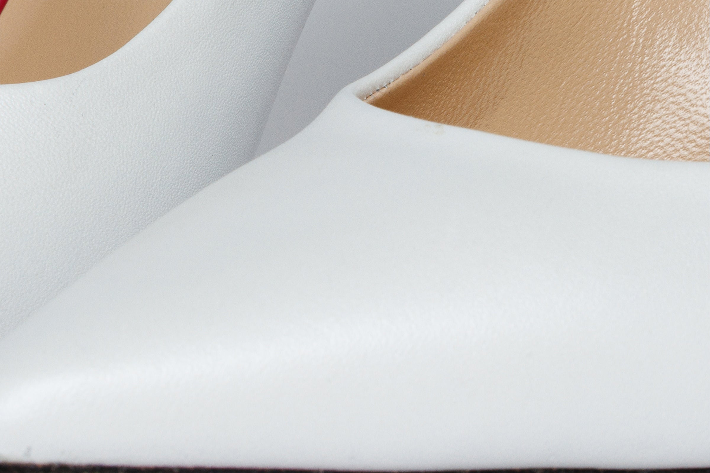 The Ege White Leather Pump Fuchsia Sole Shoe On Sale
