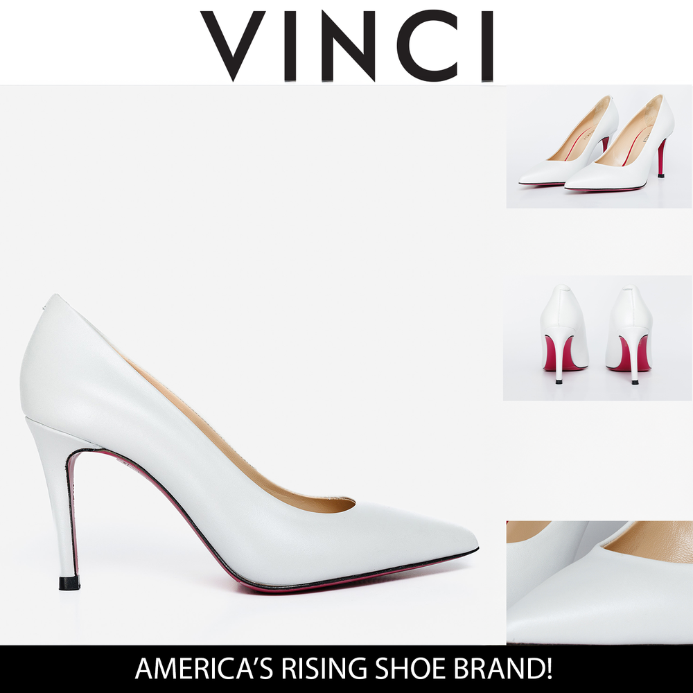 The Ege White Leather Pump Fuchsia Sole Shoe On Sale