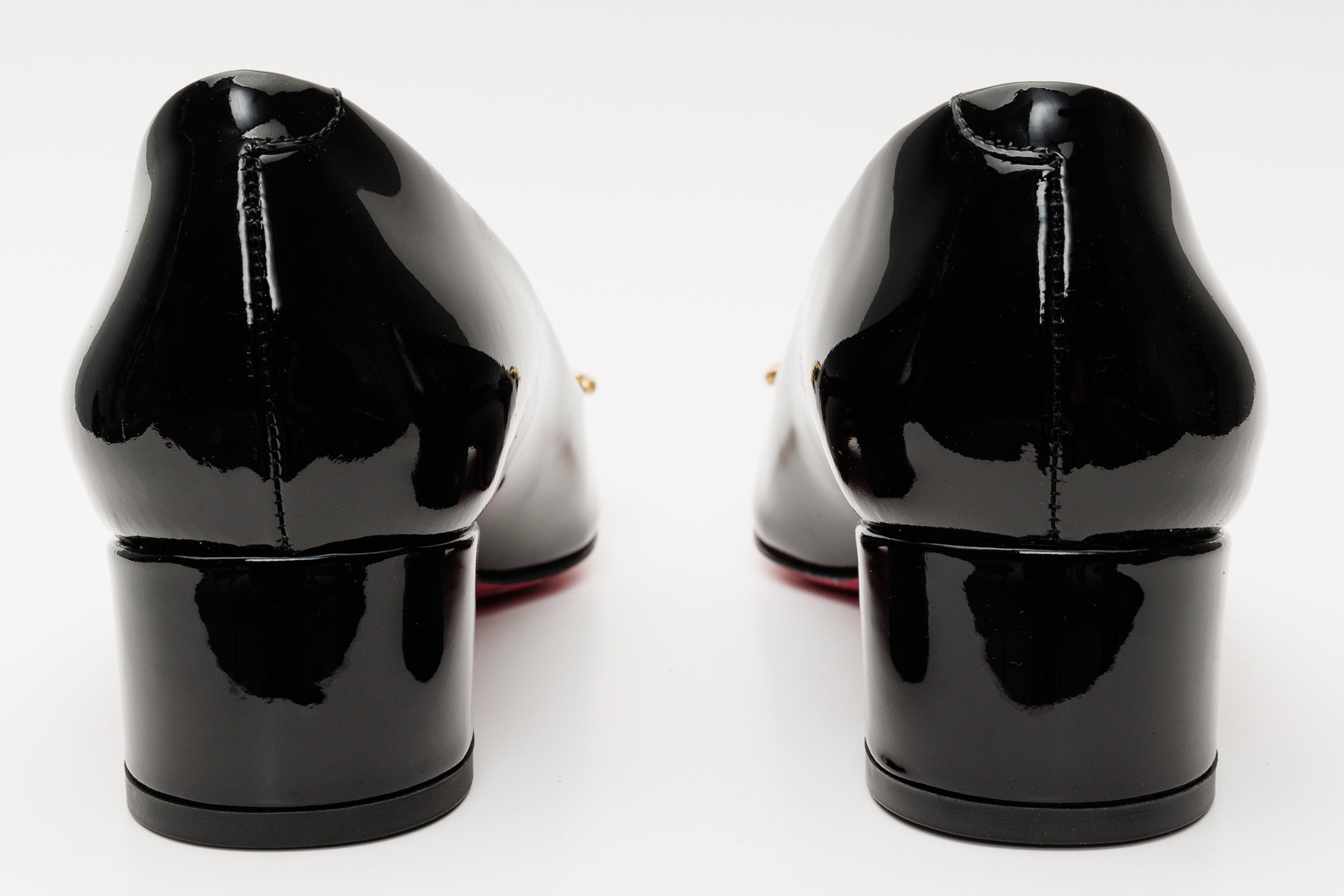 The Foggia Black Leather Block Heel Pump Shoe Fine Craftsmanship