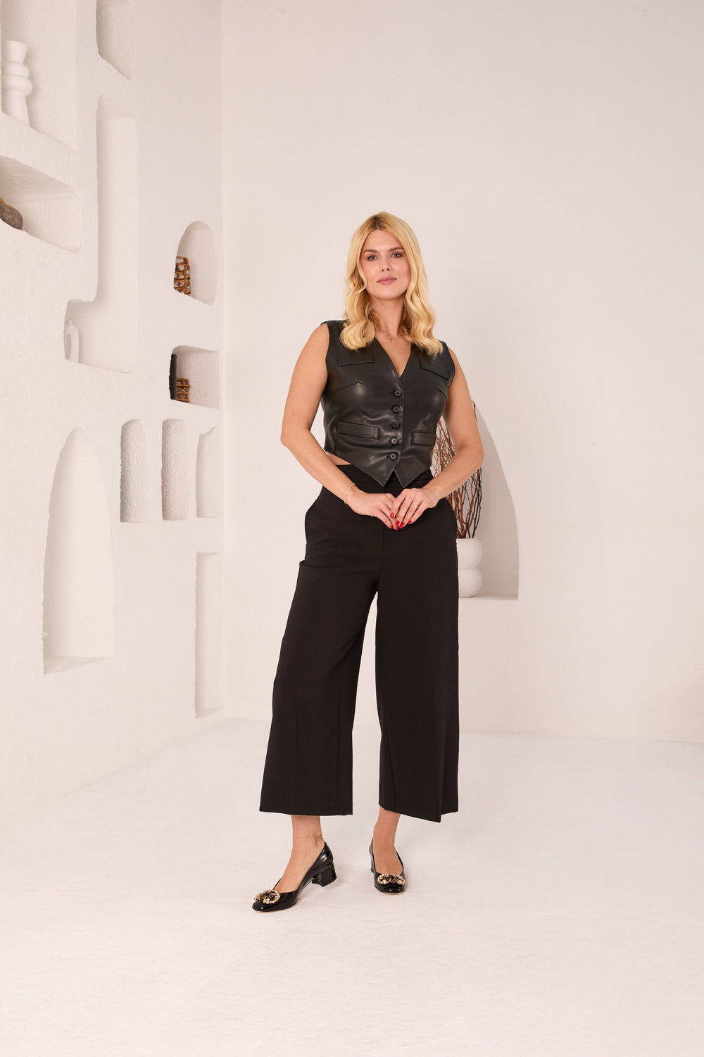 The Foggia Black Leather Block Heel Pump Shoe Fine Craftsmanship