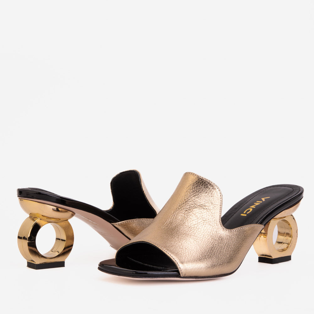 The Tory Gold Leather Sandal All New