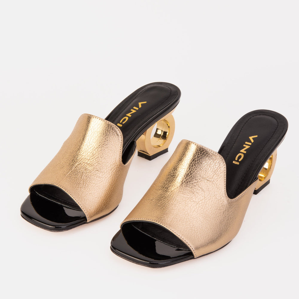 The Tory Gold Leather Sandal All New