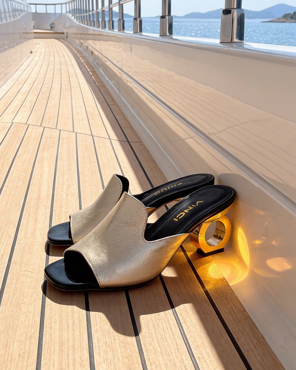 The Tory Gold Leather Sandal All New