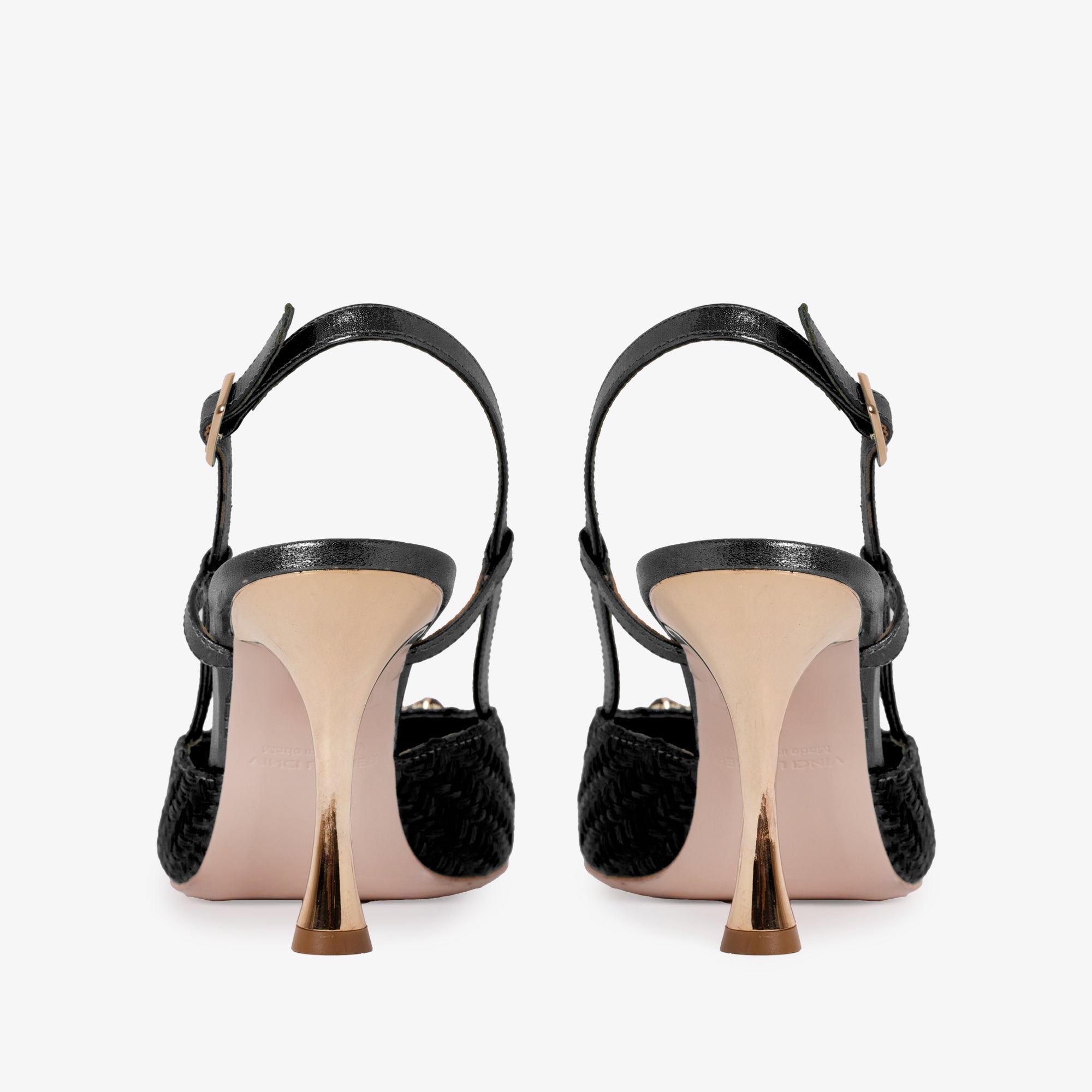 The Luna Black Leather Slingback Sandal Universal Fit