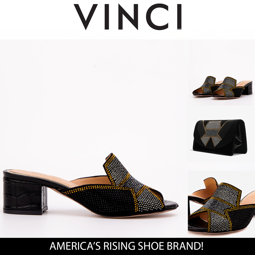 The Magnolia Black Glitter Leather Sandal Fine Craftsmanship