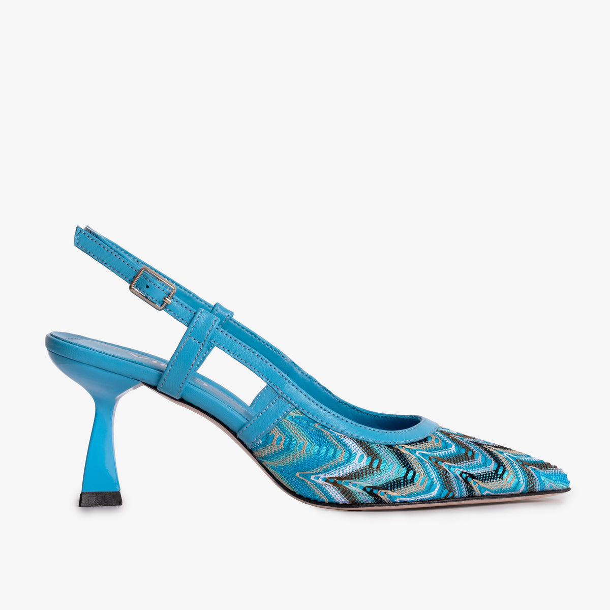 The Napoli Blue Leather Slingback Sandal Exclusive Style