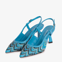 The Napoli Blue Leather Slingback Sandal Exclusive Style