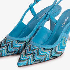 The Napoli Blue Leather Slingback Sandal Exclusive Style