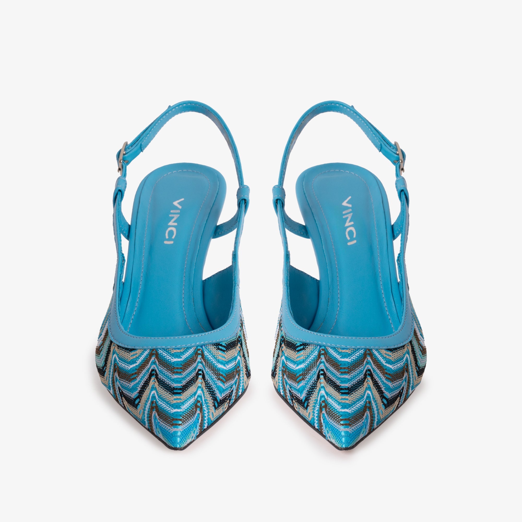 The Napoli Blue Leather Slingback Sandal Exclusive Style