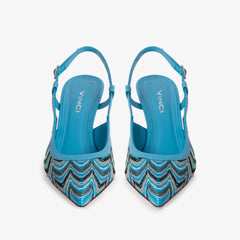 The Napoli Blue Leather Slingback Sandal Exclusive Style
