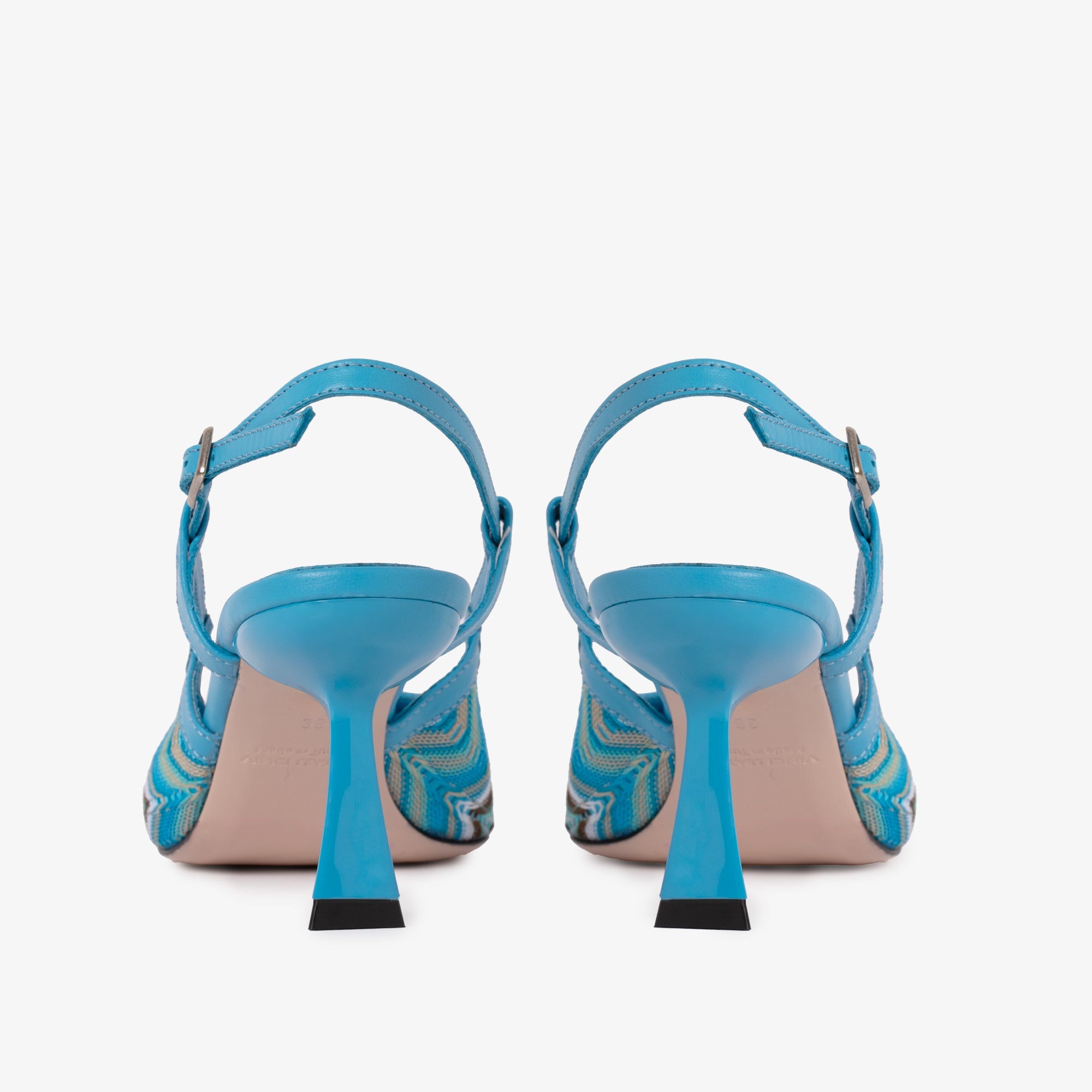 The Napoli Blue Leather Slingback Sandal Exclusive Style