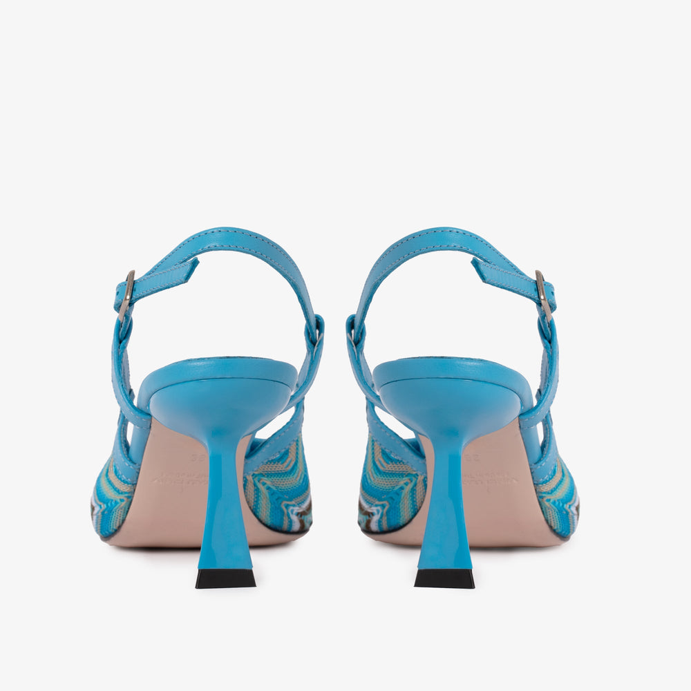 The Napoli Blue Leather Slingback Sandal Exclusive Style