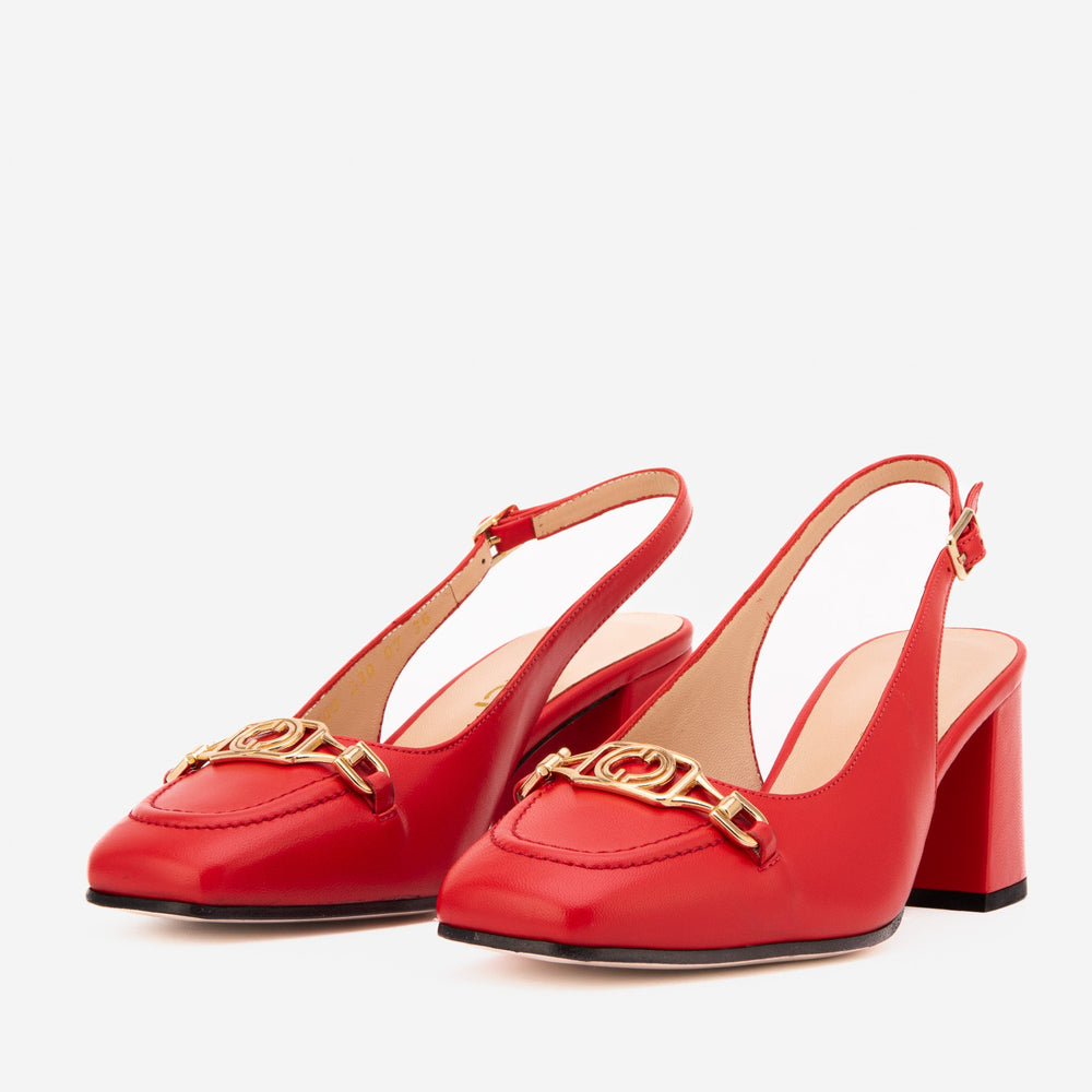 The Potomac Red Leather Slingback Sandal All New