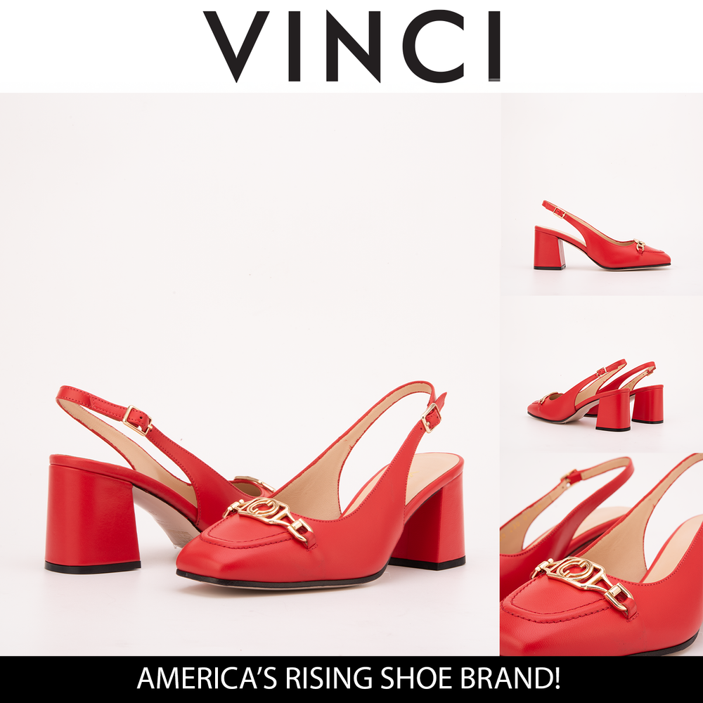 The Potomac Red Leather Slingback Sandal All New