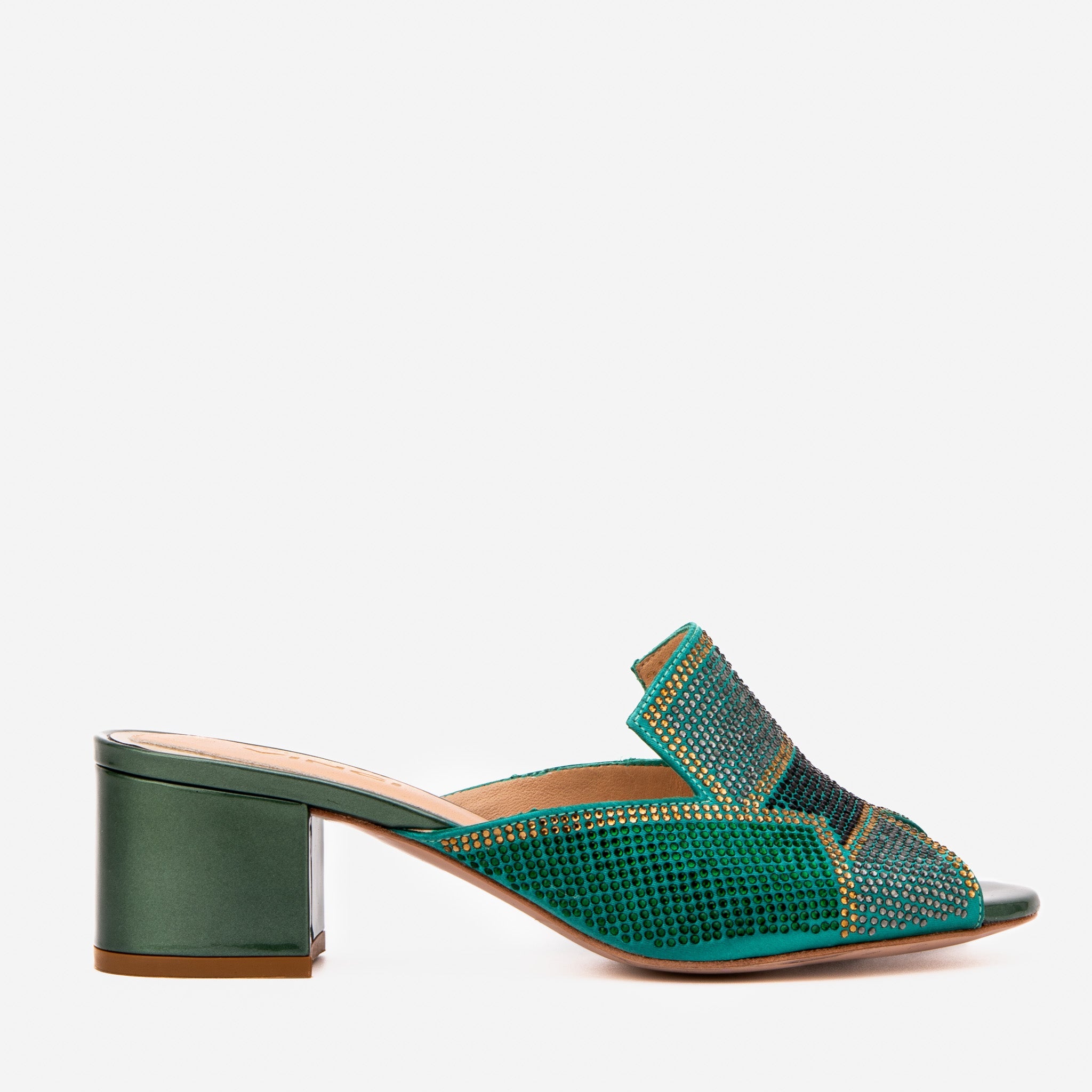 The Magnolia Green Glitter Leather Sandal Universal Fit