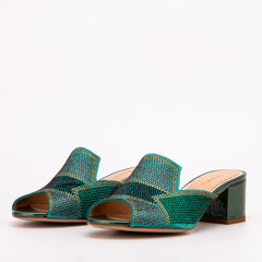 The Magnolia Green Glitter Leather Sandal Universal Fit