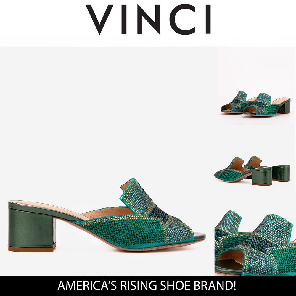 The Magnolia Green Glitter Leather Sandal Universal Fit